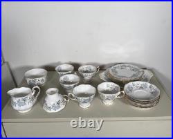 Royal Albert Silver Maple Bone China Tea Set Cups Saucers Plates Jug Bowl 20pc