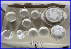 Royal Albert Silver Maple Bone China Tea Set Cups Saucers Plates Jug Bowl 20pc