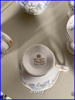 Royal Albert Silver Maple Bone China Tea Set Cups Saucers Plates Jug Bowl 20pc