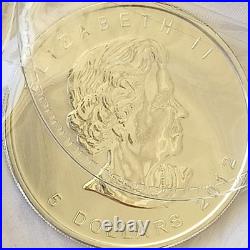 Royal Canadian Mint 2012 $5 Canadian Maple Leaf 1oz. 9999 Fine Silver Coin