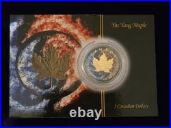 SIGMA TESTED 500 WW 1oz 999 Silver 2015 Canadian Yin Yang Maple