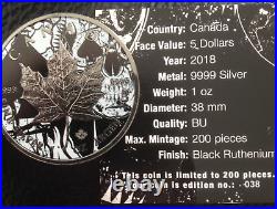 SPADES SKULL CARD SUIT SERIES MAPLE LEAF 1oz 999 SILVER COIN 2018