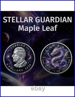 STELLAR GUARDIAN Maple Leaf 1 Oz Silver Coin 5$ Canada 2026