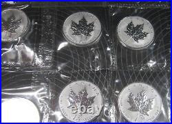 Set of 12-2004 Silver Maple Leaf Coins with Zodiac Privy Marks 1 oz. 9999 Silver