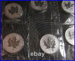 Set of 12-2004 Silver Maple Leaf Coins with Zodiac Privy Marks 1 oz. 9999 Silver