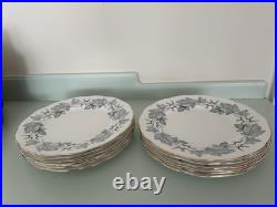 Set of 12 Royal Albert Silver Maple Bone China Dinner Plates Leaf Pattern Set of 12 Royal Albert Silver Maple Bone China Dinner Plates Leaf Pattern