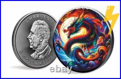 Set of 4 x DRAGON silvercoins 1oz, 2 x Americ. Eagle, 2x Maple Leaf 2024