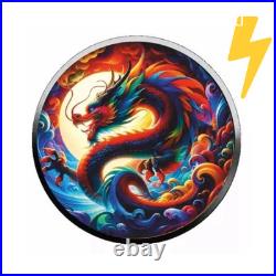 Set of 4 x DRAGON silvercoins 1oz, 2 x Americ. Eagle, 2x Maple Leaf 2024