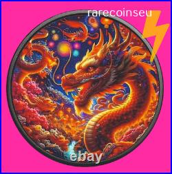 Set of 4 x DRAGON silvercoins 1oz, 2 x Americ. Eagle, 2x Maple Leaf 2024