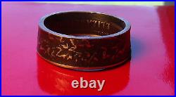 Silver Canada Coin Ring Antique Maple Leaf Design Black Silver Size 12