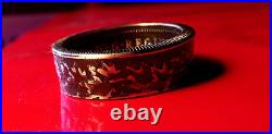 Silver Canada Coin Ring Antique Maple Leaf Design Black Silver Size 12