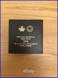 Silver Canadian maple Proof coin 2014 157.6 grams