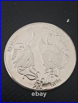 Silver Coin 1/2oz 1989 PORTUGAL MOSAMBIQUE Moorish Fish PRF 500 Mrticais