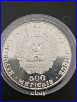 Silver Coin 1/2oz 1989 PORTUGAL MOSAMBIQUE Moorish Fish PRF 500 Mrticais