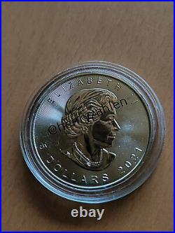 Silver Coin 1oz Maple leaf and 2 birds with ruthenium, Canada 2021