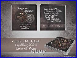 Silver Coin Canada 2024, LION OF WAR Colorized Maple Leaf 1 oz Fine Silver