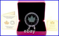 Silver Matte Proof Canada 2oz $10 Maple Leaf Ltd Ed Rhodium BOX + COA