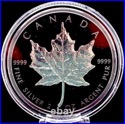 Silver Matte Proof Canada 2oz $10 Maple Leaf Ltd Ed Rhodium BOX + COA