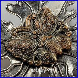 Stephen Dweck Copper Butterfly On Silver Maple Leaf Scarf Clip 3