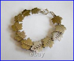Sterling Silver Maple Leaf Link Bracelet