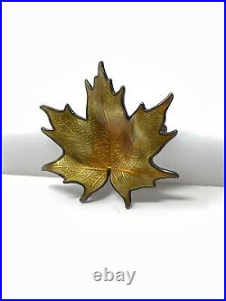Sterling Silver Norway Fall Maple Leaf Brooch Pin Hroar Prydz signed Xlnt