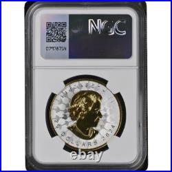 Super Incuse Silver Maple Leaf 2024 1 Oz Silver Gold Plated Coin Ngc Pf70 Fr