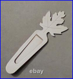 TIFFANY & CO. Sterling Silver Maple Leaf Bookmark Page Clip Marker in Pouch Box