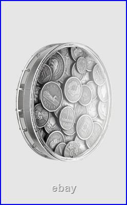 The 2017 1kg Canadian Silver $250 Maple Leaf Cut Out Antique Finish Coin Rare