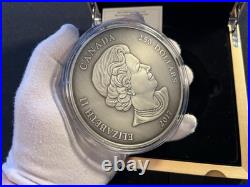 The 2017 1kg Canadian Silver $250 Maple Leaf Cut Out Antique Finish Coin Rare