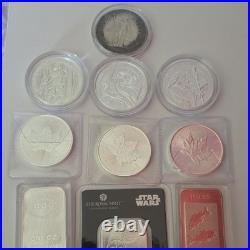 The Royal Mint Mixed Silver Bullion Lot Canada Maple Leaf & Star Wars Bar