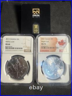 This Lot Is 2 Canadian Silver Maple Leaf Coins, And 1/2 gram Gold From Frontier This Lot Is 2 Canadian Silver Maple Leaf Coins, And 1/2 gram Gold From Frontier