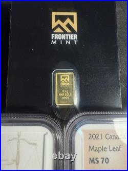 This Lot Is 2 Canadian Silver Maple Leaf Coins, And 1/2 gram Gold From Frontier This Lot Is 2 Canadian Silver Maple Leaf Coins, And 1/2 gram Gold From Frontier