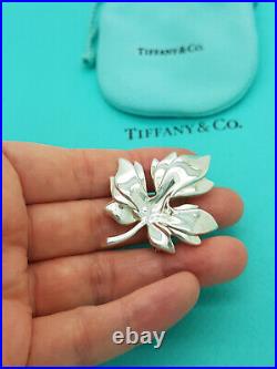 Tiffany & Co. 1985 Sterling Silver Maple Leaf Pin Brooch, Very RARE