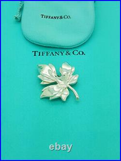 Tiffany & Co. 1985 Sterling Silver Maple Leaf Pin Brooch, Very RARE