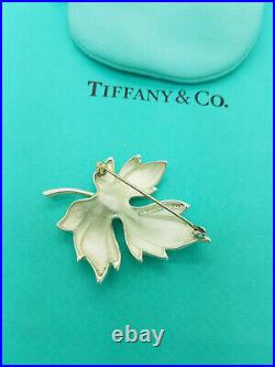 Tiffany & Co. 1985 Sterling Silver Maple Leaf Pin Brooch, Very RARE