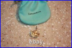 Tiffany & Co. 925 Silver Authentic Charms Maple Leaf Charm Pendant RARE