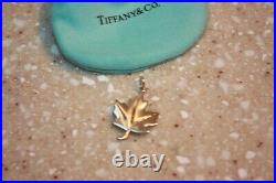 Tiffany & Co. 925 Silver Authentic Charms Maple Leaf Charm Pendant RARE