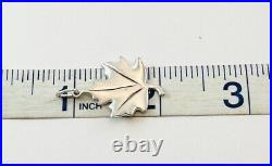 Tiffany & Co. 925 Silver Matte Canadian Maple Leaf Charm / Pendant + Packaging