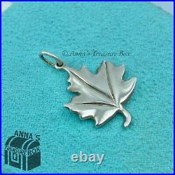 Tiffany & Co. 925 Silver Matte Canadian Maple Leaf Charm Pendant (pouch)