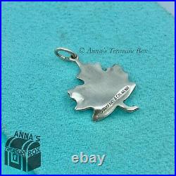 Tiffany & Co. 925 Silver Matte Canadian Maple Leaf Charm Pendant (pouch)