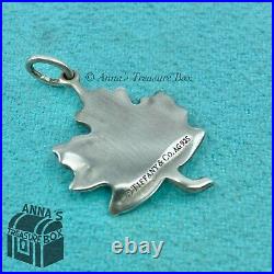 Tiffany & Co. 925 Silver Matte Canadian Maple Leaf Charm Pendant (pouch)