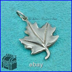 Tiffany & Co. 925 Silver Matte Canadian Maple Leaf Charm Pendant (pouch)