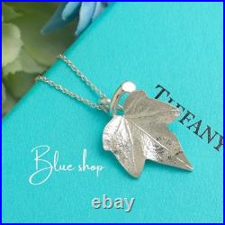 Tiffany & Co. Maple Leaf Necklace Pendant 16.5 Sterling Silver 925