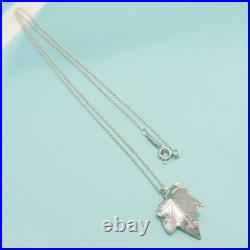 Tiffany & Co. Maple Leaf Necklace Pendant 16.5 Sterling Silver 925