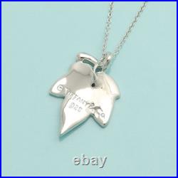 Tiffany & Co. Maple Leaf Necklace Pendant 16.5 Sterling Silver 925