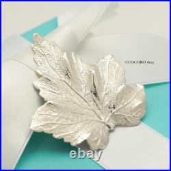 Tiffany & Co. Maple Leaf Pin Brooch Sterling Silver 925 withPouch