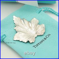 Tiffany & Co. Maple Leaf Pin Brooch Sterling Silver 925 withPouch
