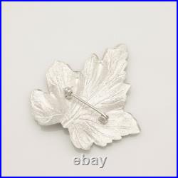 Tiffany & Co. Maple Leaf Pin Brooch Sterling Silver 925 withPouch