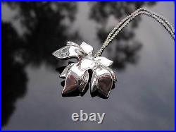 Tiffany & Co RARE Silver Maple Leaf Pendant Necklace