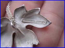 Tiffany & Co RARE Silver Maple Leaf Pendant Necklace